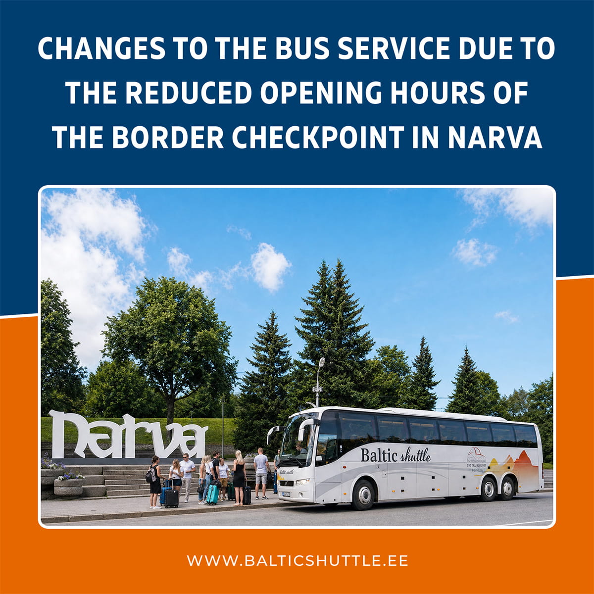 Changes to the bus service due to the reduced opening hours of the border checkpoint in Narva