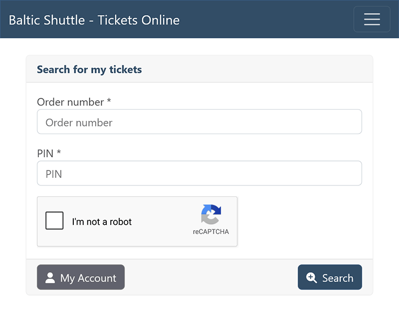 Search for previous ticket orders