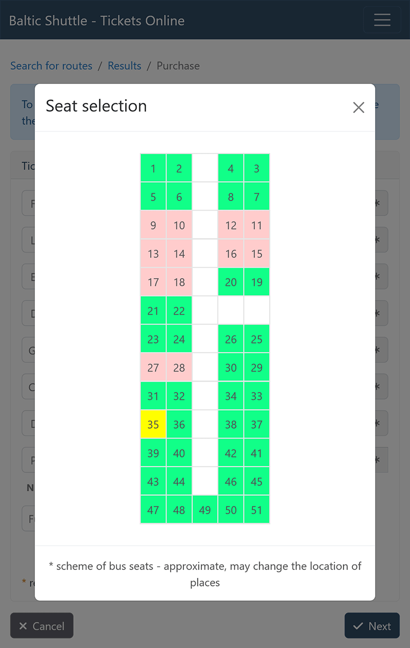 Choosing a seat on the bus